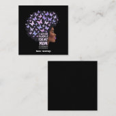 Alzheimerbewustzijn - Ik Draag Paarse voor mijn mo Vierkante Visitekaartje (Voorkant / Achterkant)