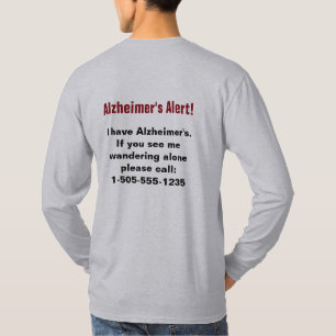 Alzheimer's Alert met Persoonlijk Telefoonnummer T-shirt