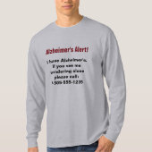 Alzheimer's Alert met Persoonlijk Telefoonnummer T-shirt (Voorkant)