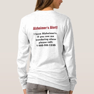 Alzheimer's Alert met Persoonlijk Telefoonnummer T-shirt