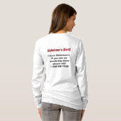 Alzheimer's Alert met Persoonlijk Telefoonnummer T-shirt (Achterkant volledig)