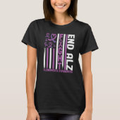 Alzheimers American Flag End Alz Alzheimer's Aware T-shirt (Voorkant)