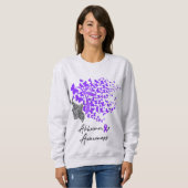Alzheimer's Awareness Butterfly Swirl & Word Art Trui (Voorkant volledig)