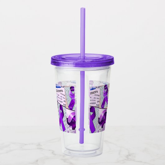 Alzheimer's Awareness Collage Acryl Drinkbeker (Rechts)