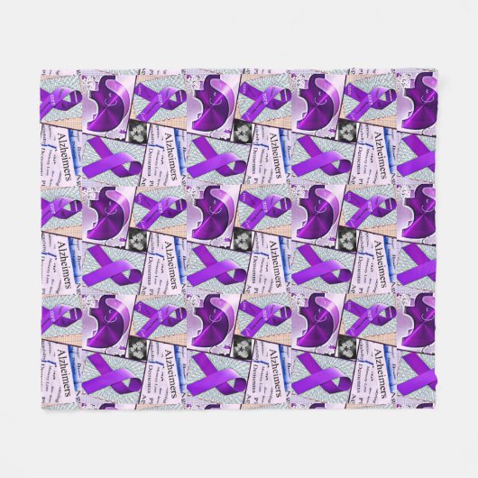 Alzheimer's Awareness Collage Fleece Deken (Voorkant (Horizontaal))