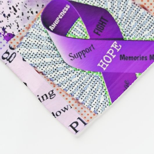 Alzheimer's Awareness Collage Fleece Deken (Hoek)
