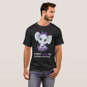 Alzheimer's Awareness Elephant Purple Flower Warri T-shirt (Voorkant volledig)