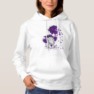 Alzheimer's Awareness Elephant Sunflower Hoodie