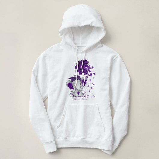 Alzheimer's Awareness Elephant Sunflower Hoodie (Design voorkant)
