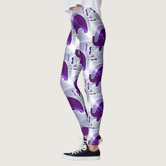 Alzheimer's Awareness Elephants Leggings (Links)