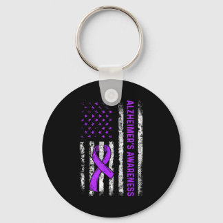 Alzheimer's awareness fight american usa flag sleutelhanger