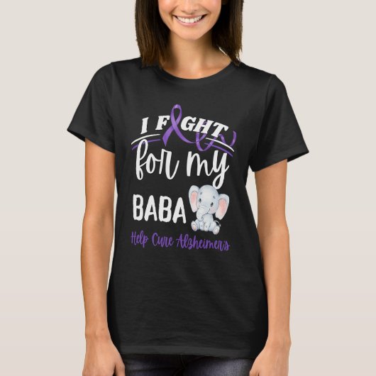 Alzheimer's Awareness I Fight Baba Alzheimer's Ele T-shirt (Voorkant)