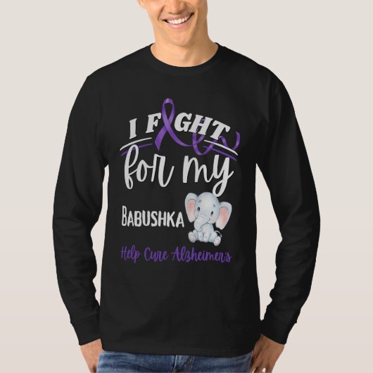 Alzheimer's Awareness I Fight Babushka Alzheimer's T-shirt (Voorkant)