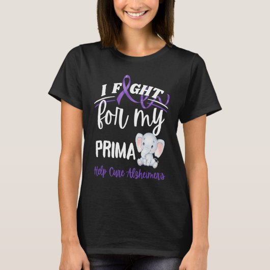 Alzheimer's Awareness I Fight For Prima Alzheimer' T-shirt (Voorkant)