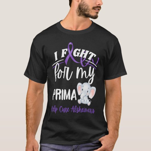 Alzheimer's Awareness I Fight For Prima Alzheimer' T-shirt (Voorkant)