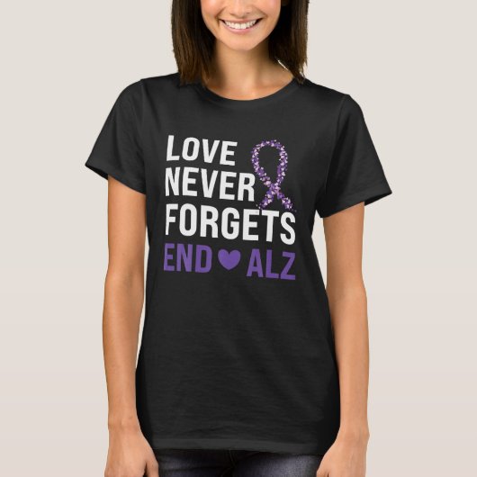 Alzheimer's Awareness Paarse Ribbon Dementia Mam D T-shirt (Voorkant)