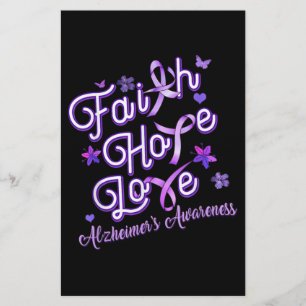 Alzheimer's Awareness Paarse Ribbon Products Faith Briefpapier