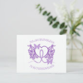 Alzheimers Awareness Paarse Vlinders Briefkaart (Staand voorkant)