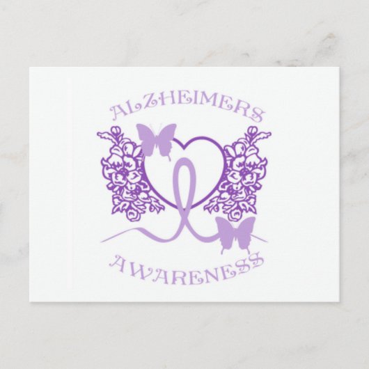 Alzheimers Awareness Paarse Vlinders Briefkaart (Voorkant)