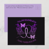 Alzheimers Awareness Paarse Vlinders Briefkaart 2 (Voorkant / Achterkant)