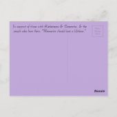 Alzheimers Awareness Paarse Vlinders Briefkaart 2 (Achterkant)
