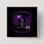Alzheimers Awareness Paarse Vlinders Button (Voorkant)