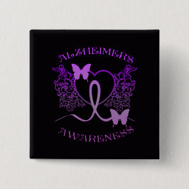 Alzheimers Awareness Paarse Vlinders Button