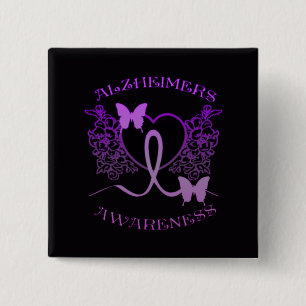Alzheimers Awareness Paarse Vlinders Button