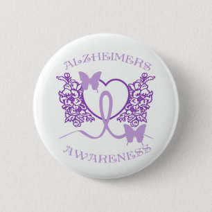 Alzheimers Awareness Paarse Vlinders Button 2