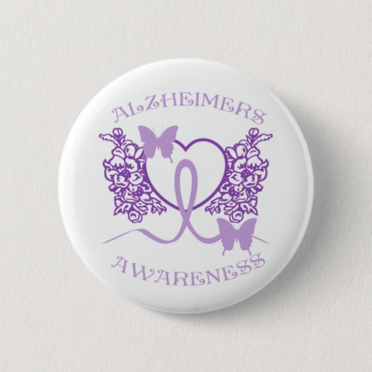 Alzheimers Awareness Paarse Vlinders Button 2 (Voorkant)