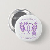 Alzheimers Awareness Paarse Vlinders Button 2 (Voorkant /achterkant)