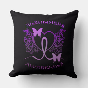 Alzheimers Awareness Paarse Vlinders Kussen 2