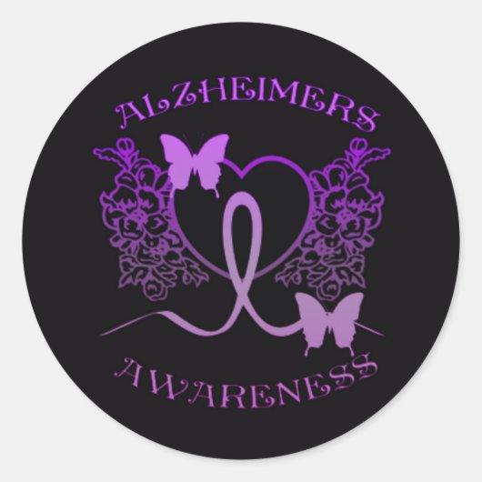 Alzheimers Awareness Paarse Vlinders Stickers 2 (Voorkant)