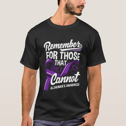 Alzheimers Awareness Purple Ribbon Supporter Alzhe T-shirt (Voorkant)