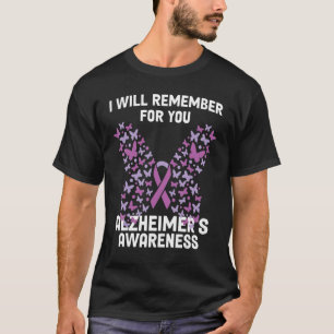 Alzheimer's Awareness Ribbon Paarse Butterflies T-shirt