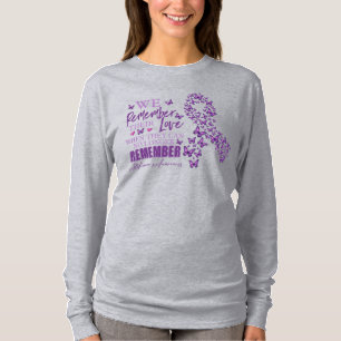 Alzheimer's Awareness Ribbon Paarse Butterflies T-shirt