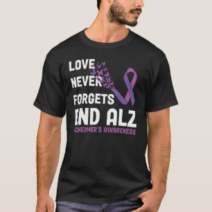 Alzheimer's Awareness Ribbon Paarse Butterflies T-shirt