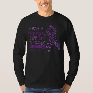 Alzheimer's Awareness Ribbon Paarse Butterflies T-shirt