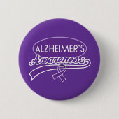 Alzheimer's Awareness Ribbon Ronde Button 5,7 Cm (Voorkant)