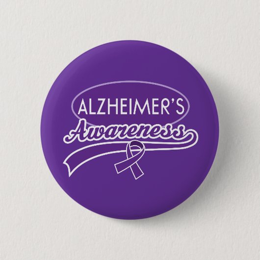 Alzheimer's Awareness Ribbon Ronde Button 5,7 Cm (Voorkant)