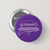 Alzheimer's Awareness Ribbon Ronde Button 5,7 Cm (Voorkant /achterkant)