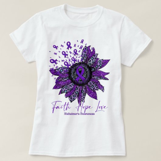 Alzheimer's Awareness Sunflower Faith Ho T-shirt (Design voorkant)