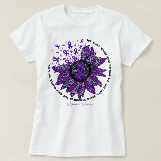 Alzheimer's Awareness Sunflower Flower W T-shirt (Design voorkant)