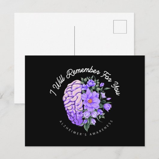 Alzheimer's Bewustheid die ik voor jullie zal onth Briefkaart (Voorkant / Achterkant)