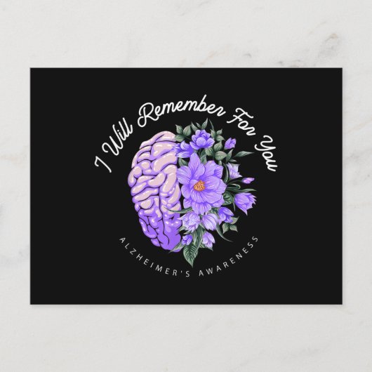 Alzheimer's Bewustheid die ik voor jullie zal onth Briefkaart (Voorkant)