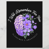 Alzheimer's Bewustheid die ik voor jullie zal onth Flyer (Voorkant)