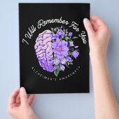 Alzheimer's Bewustheid die ik voor jullie zal onth Flyer (Hand)