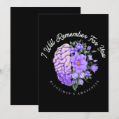 Alzheimer's Bewustheid die ik voor jullie zal onth Kaart (Voorkant / Achterkant)