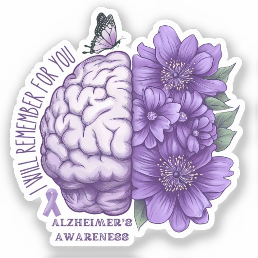 Alzheimer's Bewustheid die ik voor jullie zal onth Sticker (Voorkant)