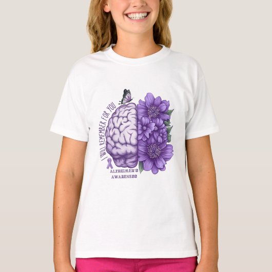 Alzheimer's Bewustheid die ik voor jullie zal onth T-shirt (Voorkant)